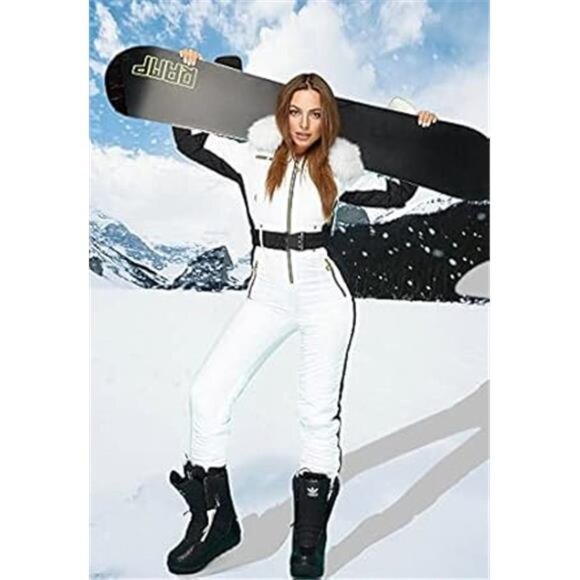 Womens Winter Onesie Ski Jumpsuits Outdoor Sports Waterproof Snowsuit - Picture 6 of 7